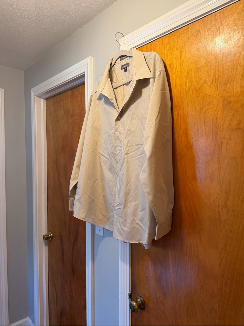 croft & barrow Beige Men's Long Sleeve Dress Shirt EUC